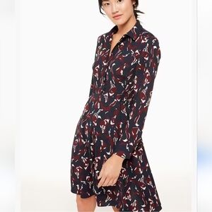 kate spade Navy and Red Long Sleeve Dress
